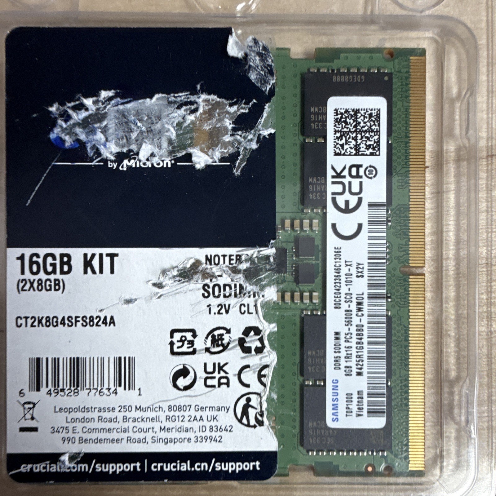 Samsung 8x2GB (16) DDR5-5600 PC5-5600B 288-Pin DIMM Non-ECC M425R1GB4BB0. Read