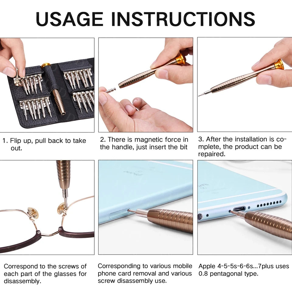 25 in1 Precision Screwdriver Set Computer Repair Torx Tool Kit Laptop Smartphone