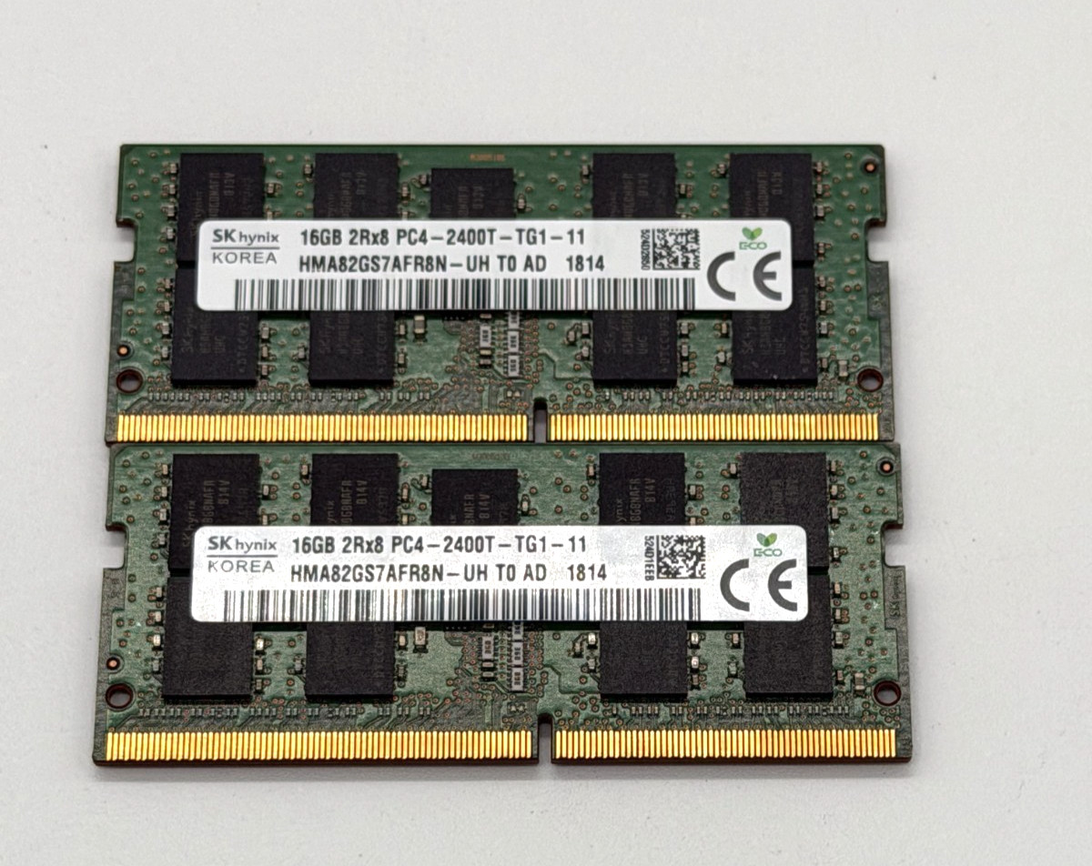 32GB KIT SK HYNIX 2RX8 PC4-19200 DDR4-2400T HMA82GS7AFR8N-UH SODIMM 16GBX2
