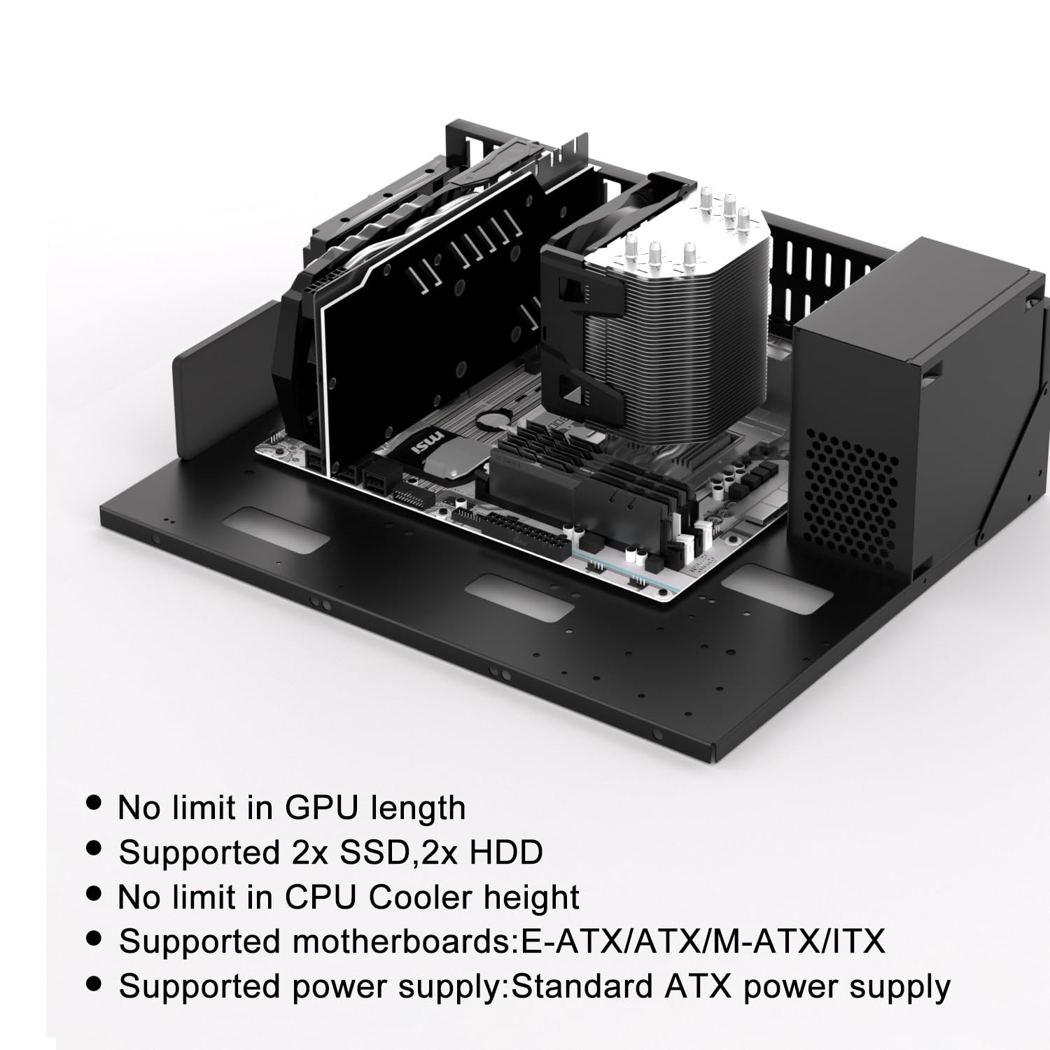 PC Test Bench, Open Air PC Case, ATX Open Frame Computer Chassis, DIY Techben…