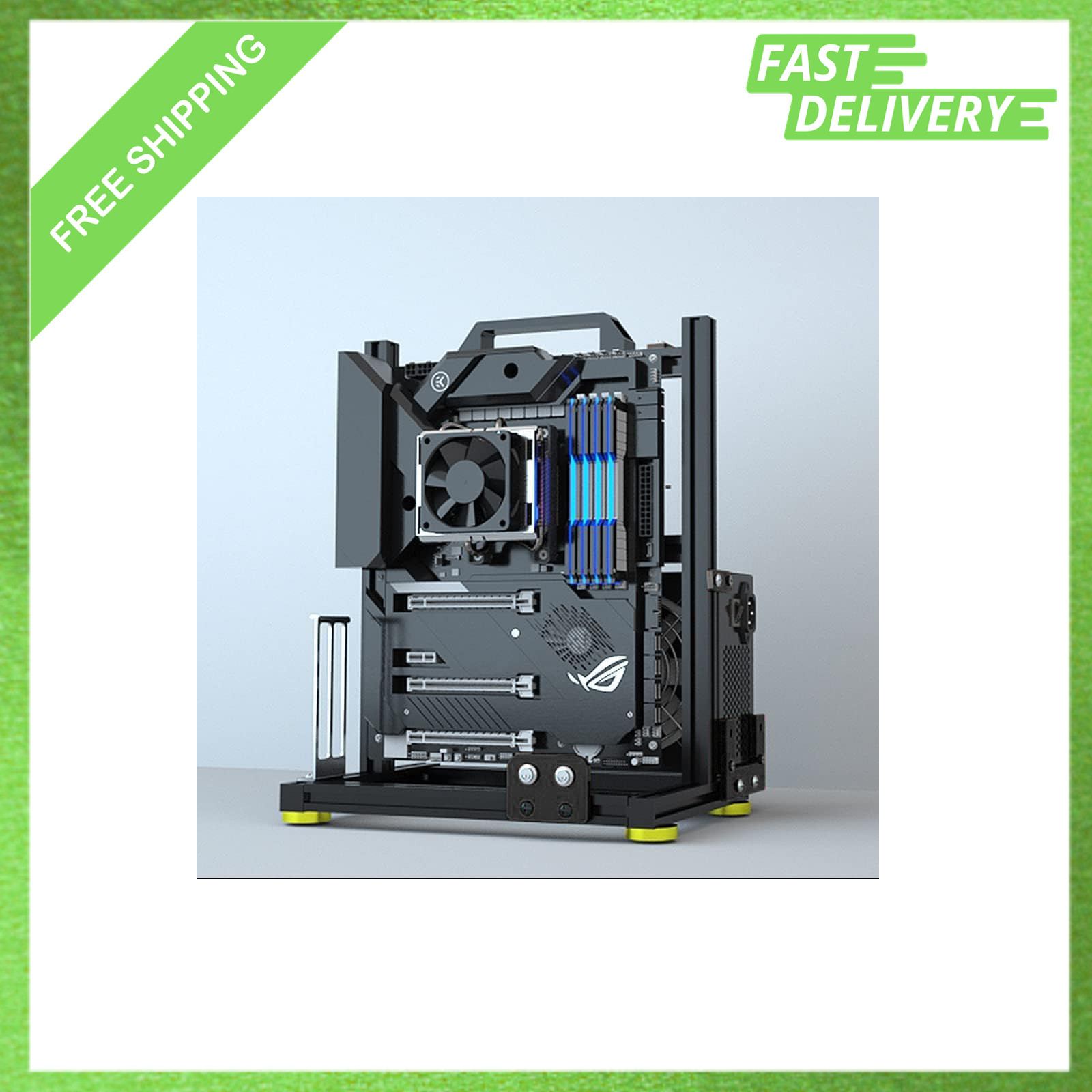 Open Air Computer Case Frame Test Bench, DIY Motherboard Rack, Aluminum EATX ATX