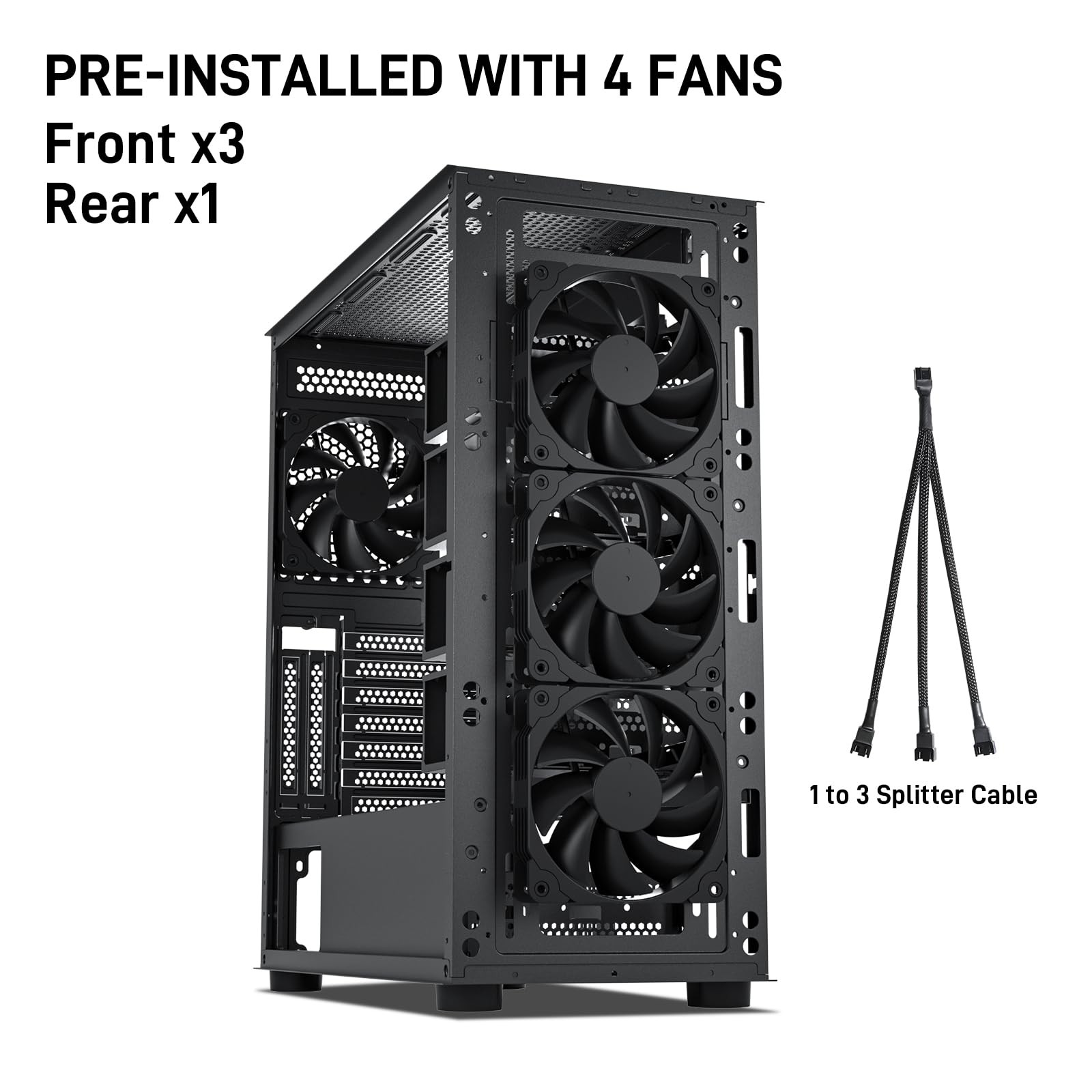 Classico Storage Master ATX NAS Computer Case Mid Tower with 4x120mm Fans, USB 3