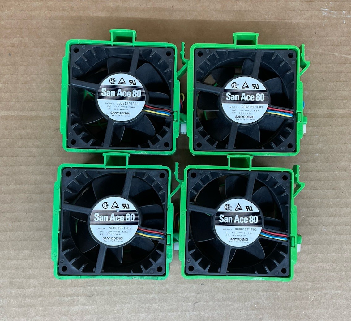 Lot of 4 San Ace 80 9G0812P1F03 12V .58A SuperMicro FAN-0074L4 Server Fans
