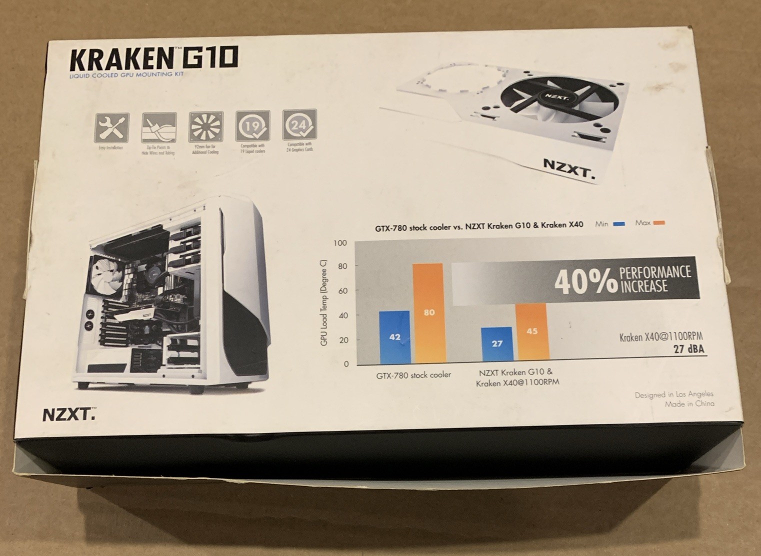 NZXT Kraken G10 – GPU Liquid Cooling Mounting Kit – Black