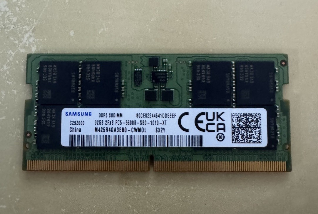 Samsung 32GB 2Rx8 DDR5 PC5-5600 SO-DIMM Laptop Memory