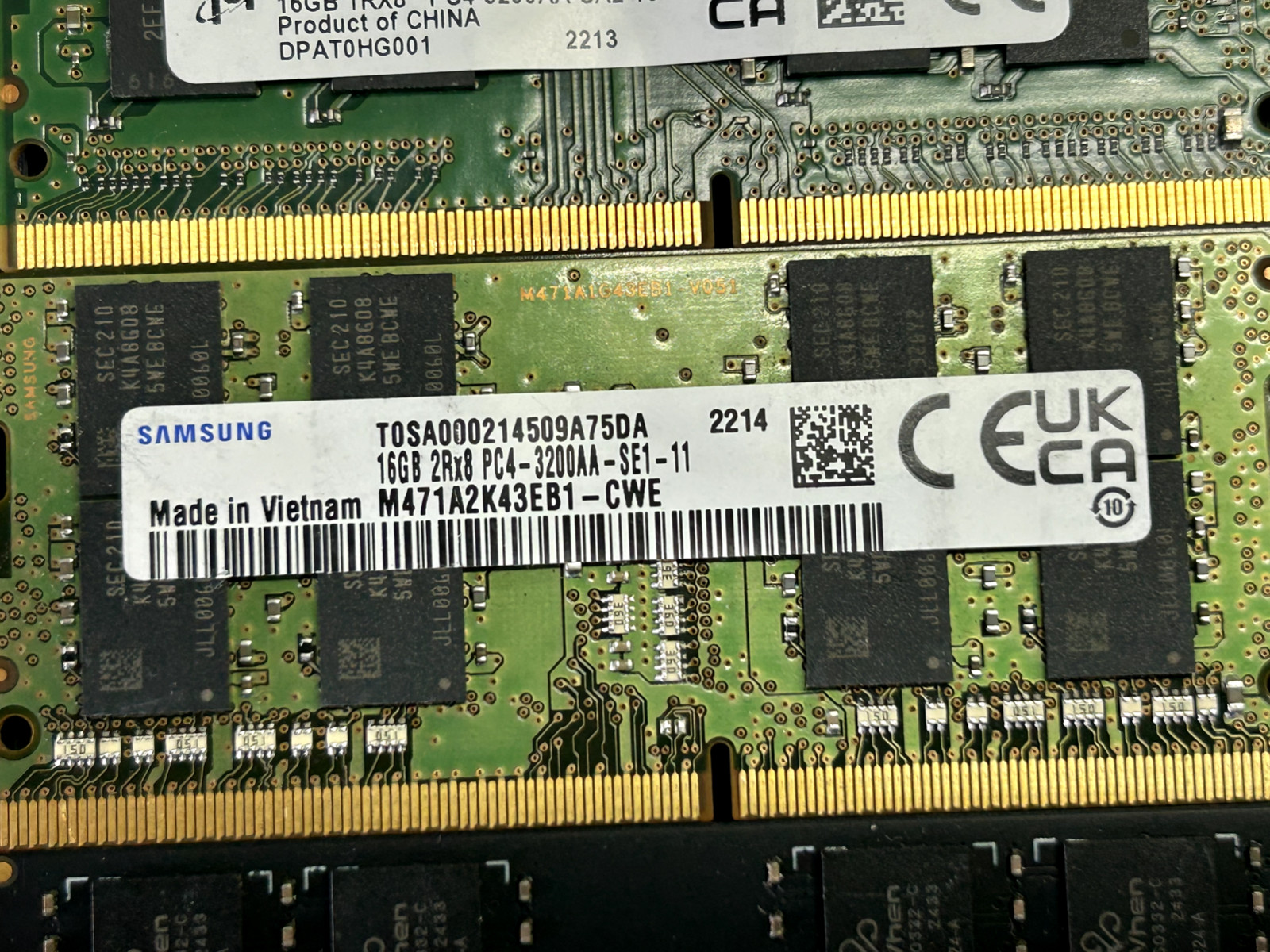 Lot of 10 DDR4 16GB PC4 Laptop Memory RAM Mixed Brands 2666v 3200aa