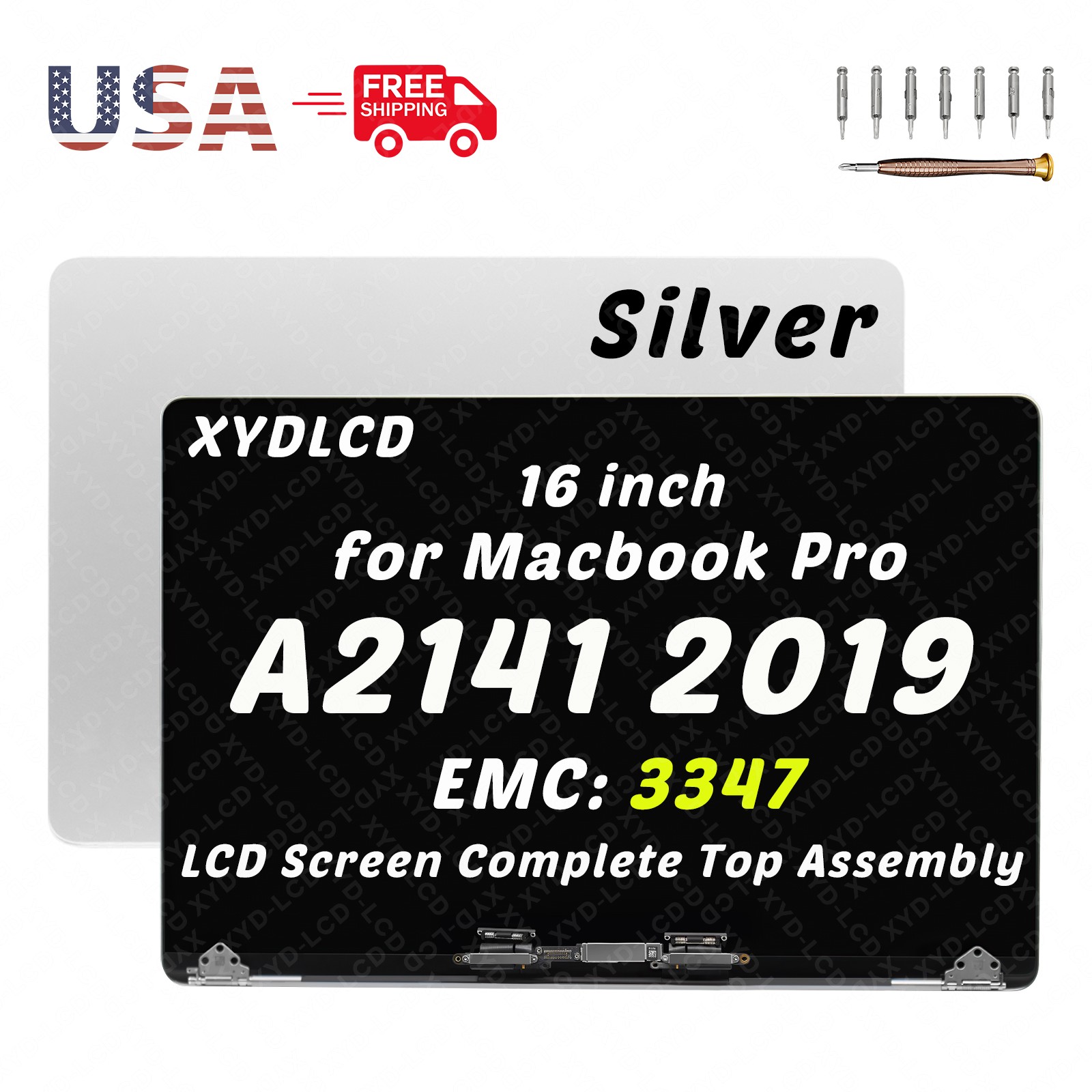 for Macbook Pro 16″ A2141 2019 EMC 3347 LCD Screen Display Replacement Silver A+