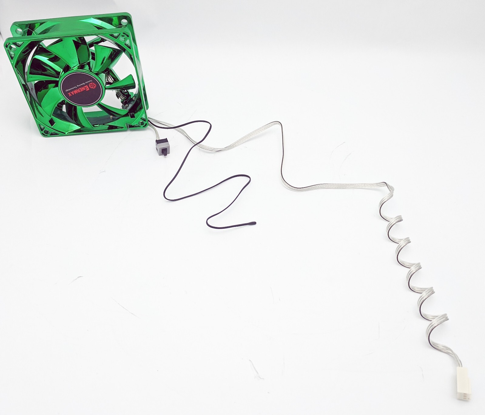 NEW Enermax 80mm x 25mm Green 3pin LED Smart Case Cooling Fan + Thermal Control