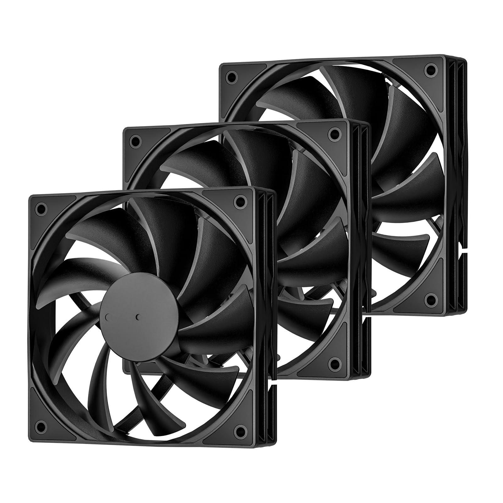 DARKROCK 3-Pack 120mm Black Computer Case Fans High Performance Cooling Low…
