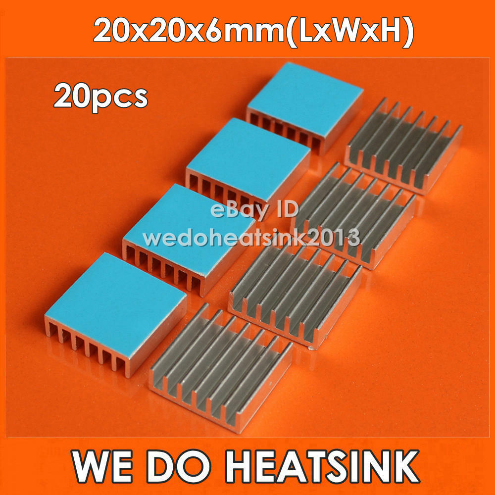 20pcs 20x20x6mm Cooling Shim CPU GPU VGA RAM Heat Sinks Memory Cooler