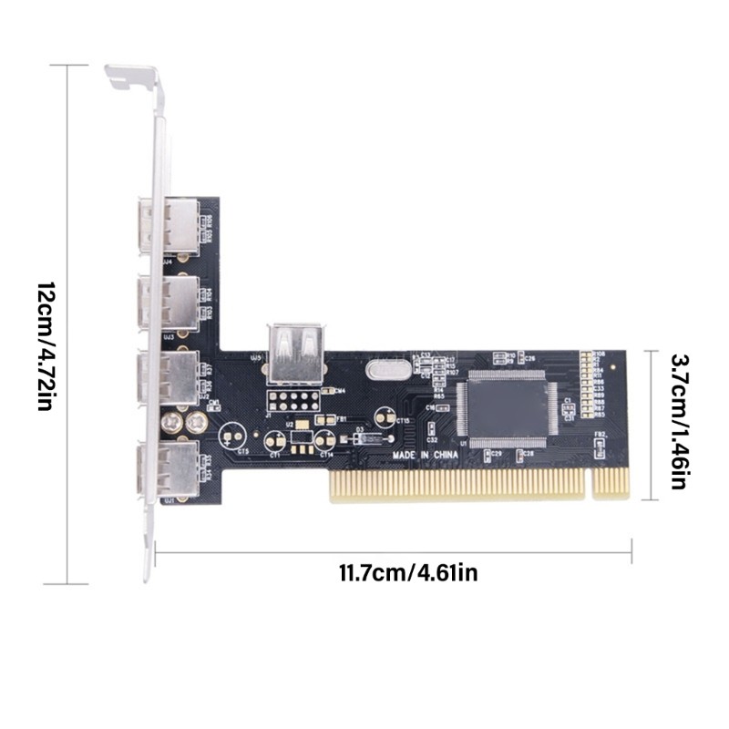 5 Port USB 2.0 PCI Hub Controller Expansion Card 480Mbps Desktop Converters PCI