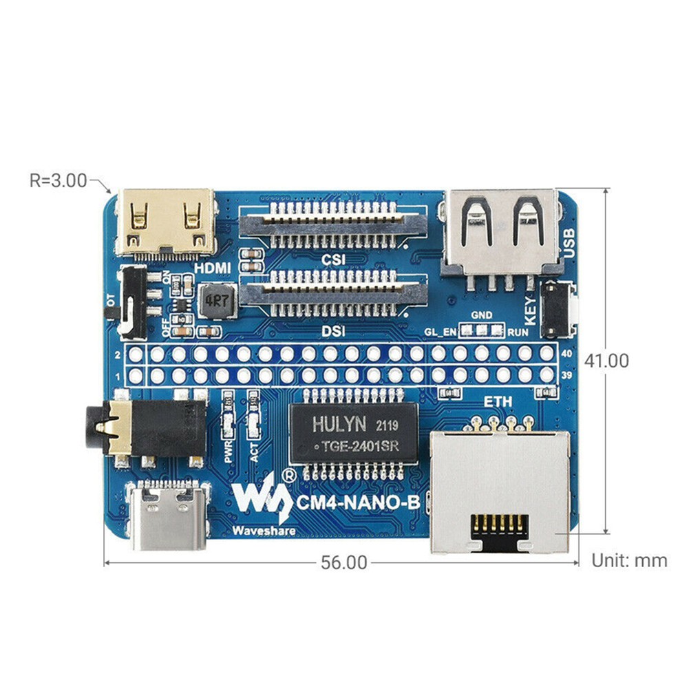 Dual Gigabit 5G 4G Ethernet Base Board (B) for Raspberry Pi Compute Module CM4 N