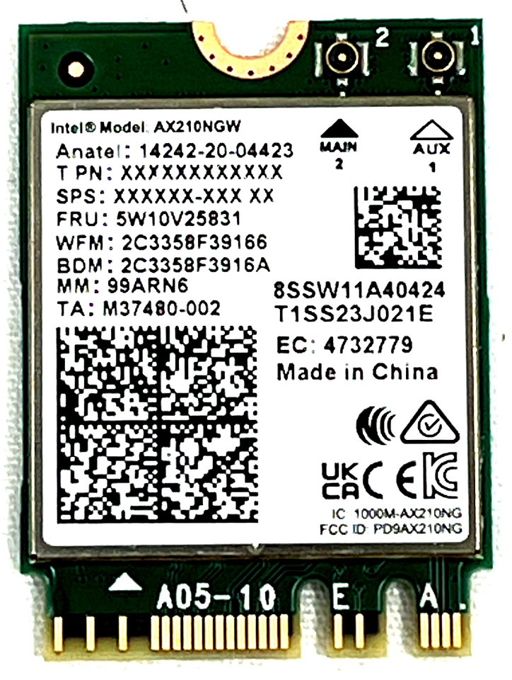 NEW 100 Intel AX210 WiFi 6E M.2 Card WiFi Bluetooth 5.3 NGFF Key-A Key-E AX210NG