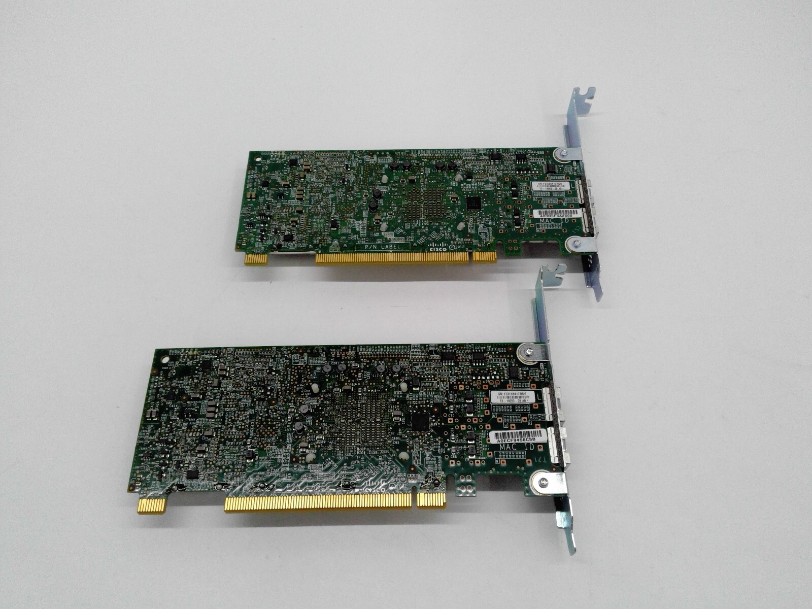 Lots of 2 Cisco UCSC-PCIE-CSC-02 Dual Port 10GB Fiber Network Card High Profile