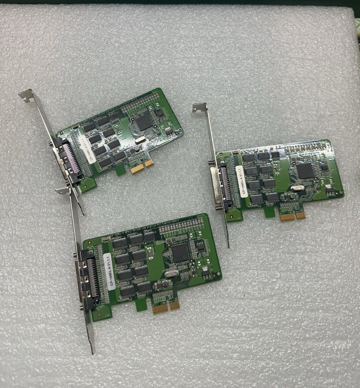 Lot of 3 Moxa CP-168EL-A 8-Port RS-232 PCIe Serial Cards Low Profile Industrial