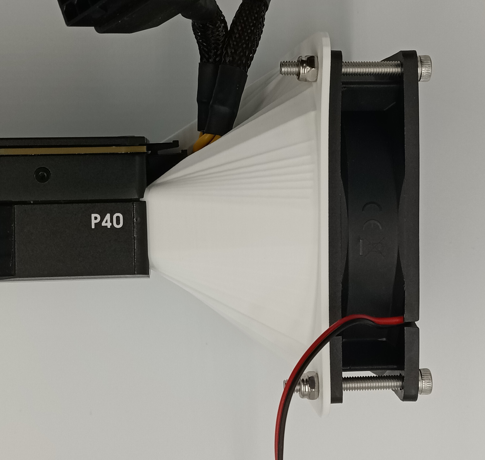 Nvidia Tesla P40 P100 V100 K80 M40 Blower Fan Adapter Kit – Fits 92 mm Fan