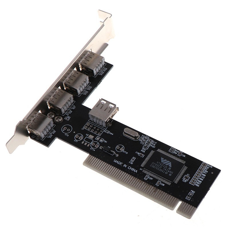USB 2.0 4 Port 480Mbps High Speed VIA HUB PCI Controller Card Adapter PYEp9