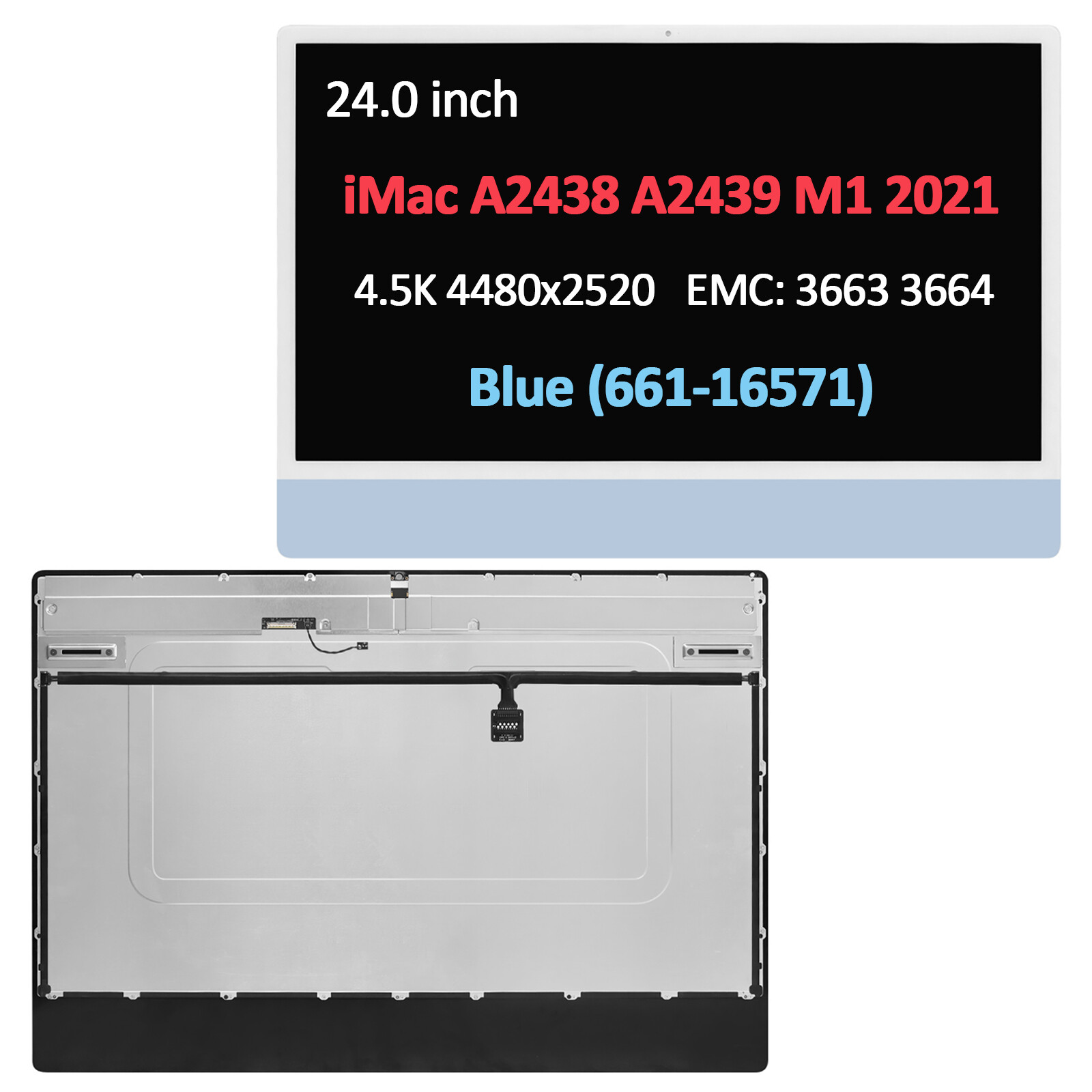 A2438 A2439 LCD Screen Display Assembly for iMac M1 2021 EMC 3663 3664 Blue