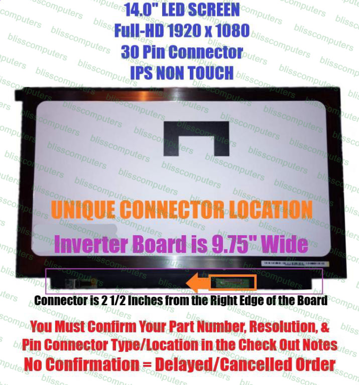 14.0″ LED LCD Screen N140HCE-GN2 Rev.B1 Lenovo fru 01ER480 1920×1080 FHD eDP