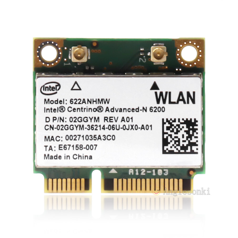 INTEL 6200 ADVANCED-N Dual Band 2.4/5Ghz 622ANHMW Laptop WiFi Card DELL 2GGYM