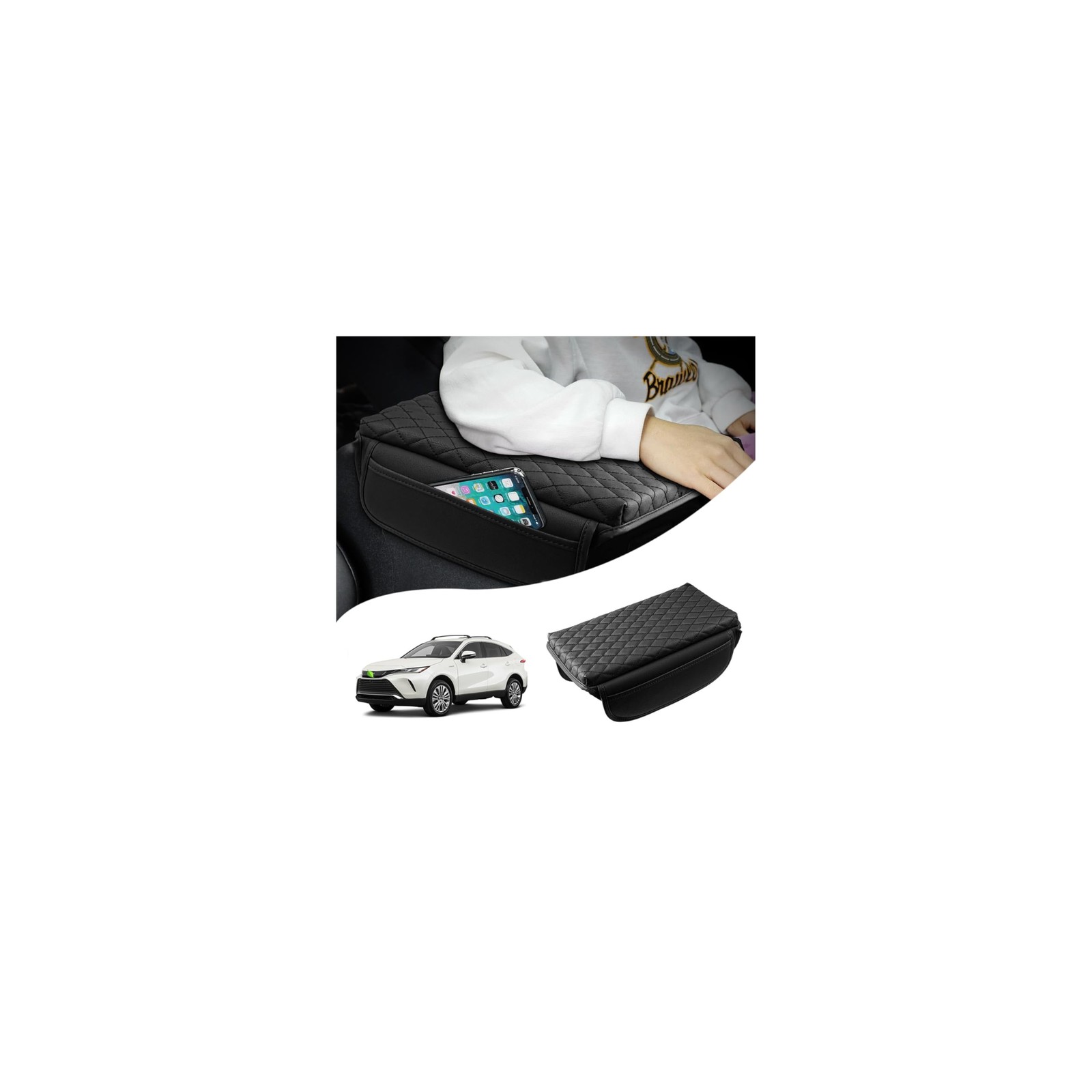 Autorder Center Console Cover for Toyota Venza 2021 2022 2023 2024 Black