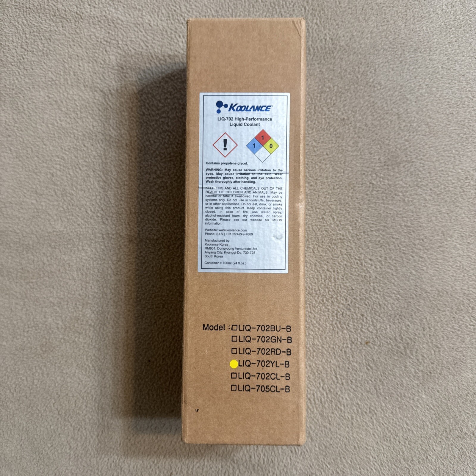 KOOLANCE LIQ-702 Yellow High Performance Liquid Coolant LIQ-702YL-B New Sealed!