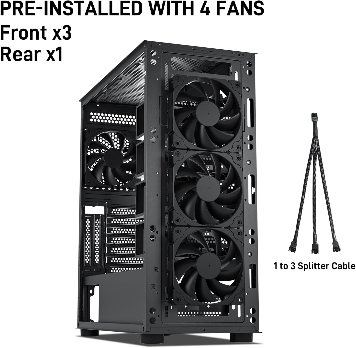 USB 3.0 Storage Master ATX NAS Computer PC Case Mid Tower with 4x120mm Fans