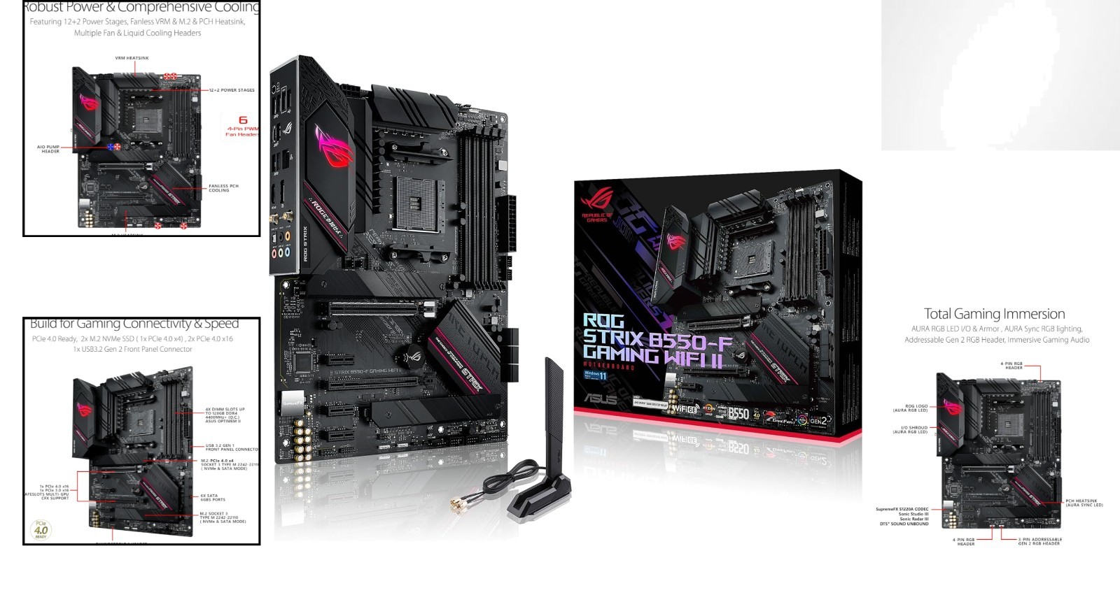 Ultimate ROG Strix B550-F Motherboard for Gamers – PCIe 4.0 and WiFi 6E Equipped