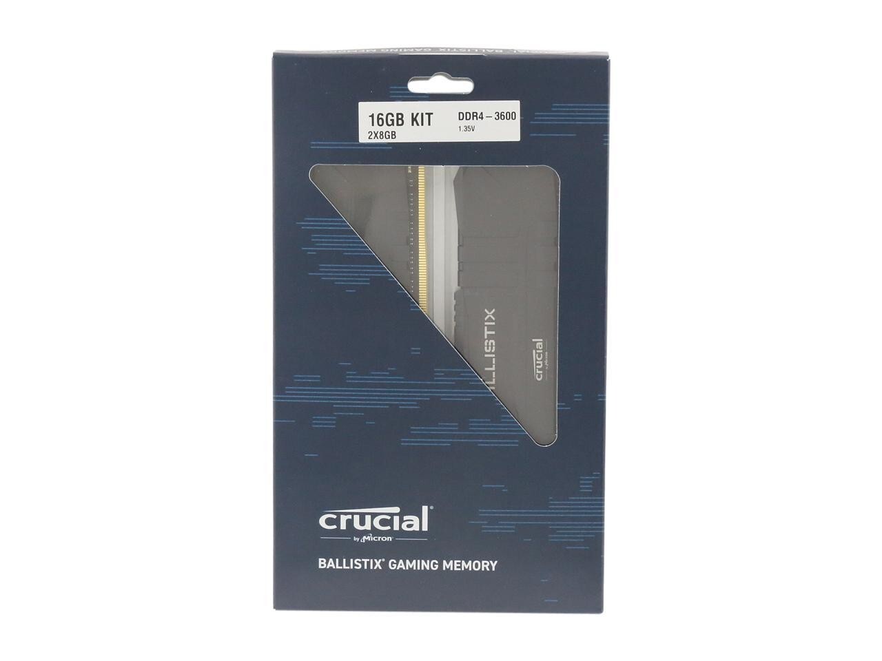 Crucial Ballistix 3600 DDR4 Kit 16GB DRAM Desktop Gaming Memory (BL2K8G36C16U4B)