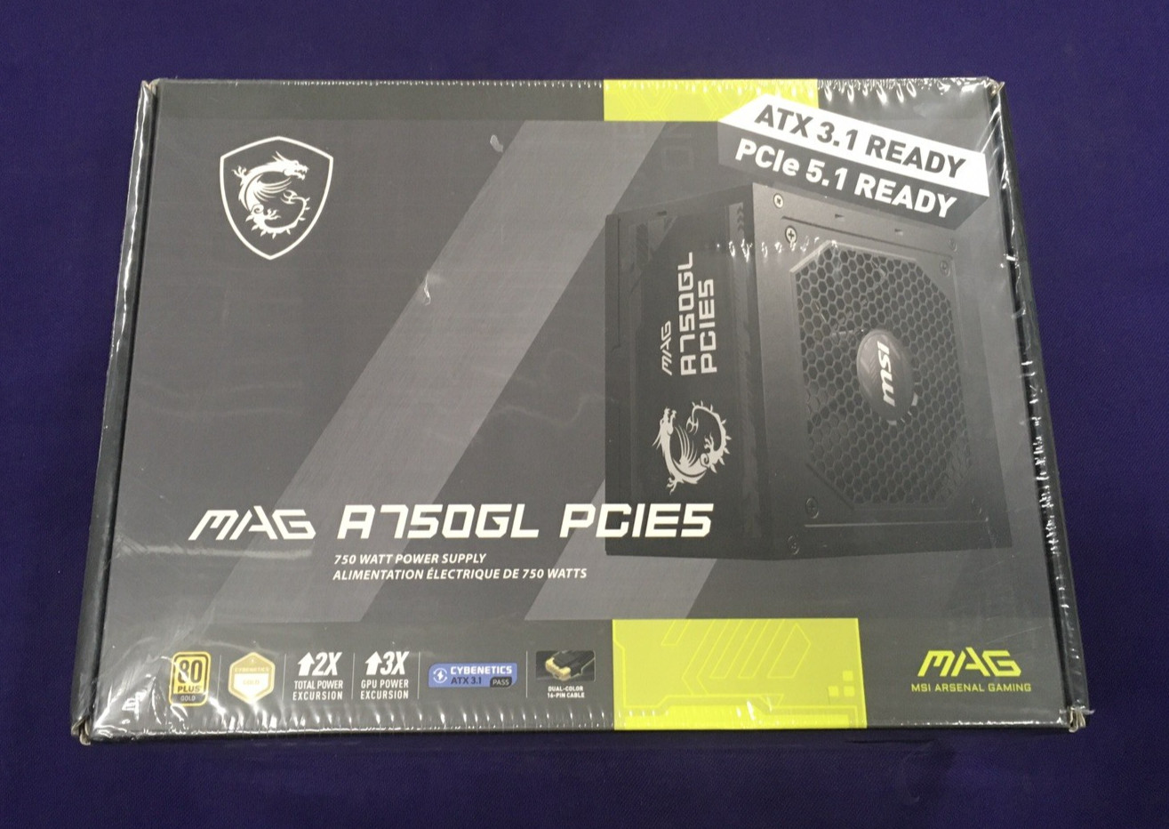 MSI MAG A750GL PCIE5 750 Watt 80 Plus Gold ATX Fully Modular Power Supply – NEW!