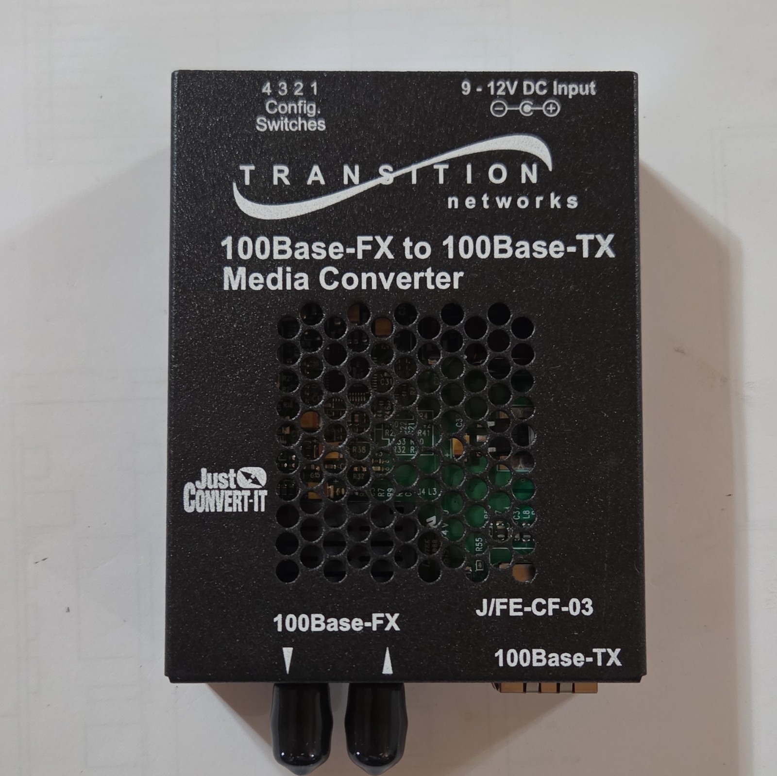 Transition Networks J/FE-CF-03 Converter 100Mbps SC to RJ-45 Fiber To Ethernet