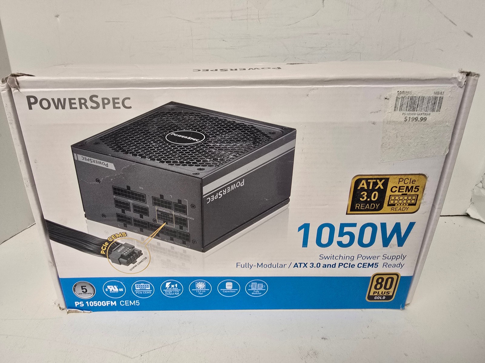 PowerSpec 1050W Power Supply 80 Plus Gold Fully Modular ATX Power Supply