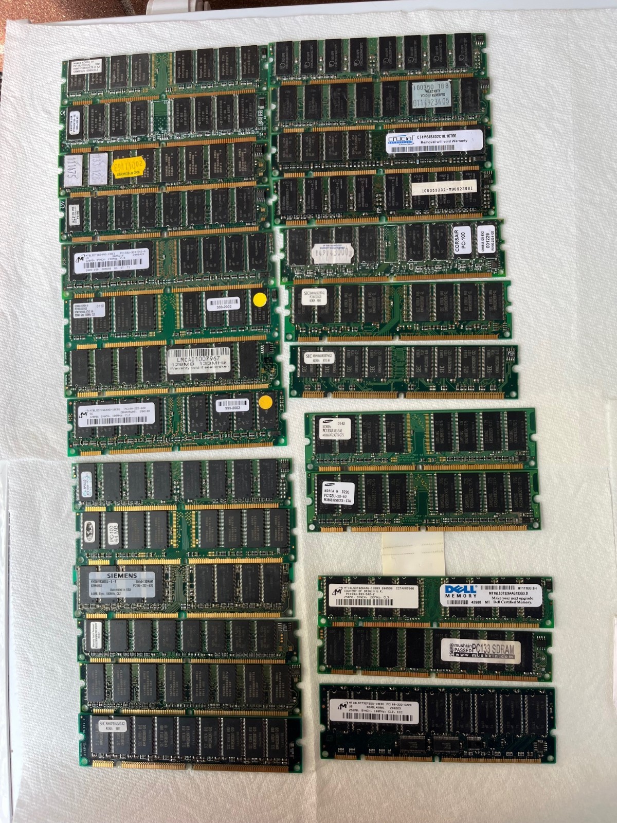 Mixed Vintage RAM Memory Lot SDRAM DDR DIMM SO-DIMM PC100 PC133 PC2700 UNTESTED
