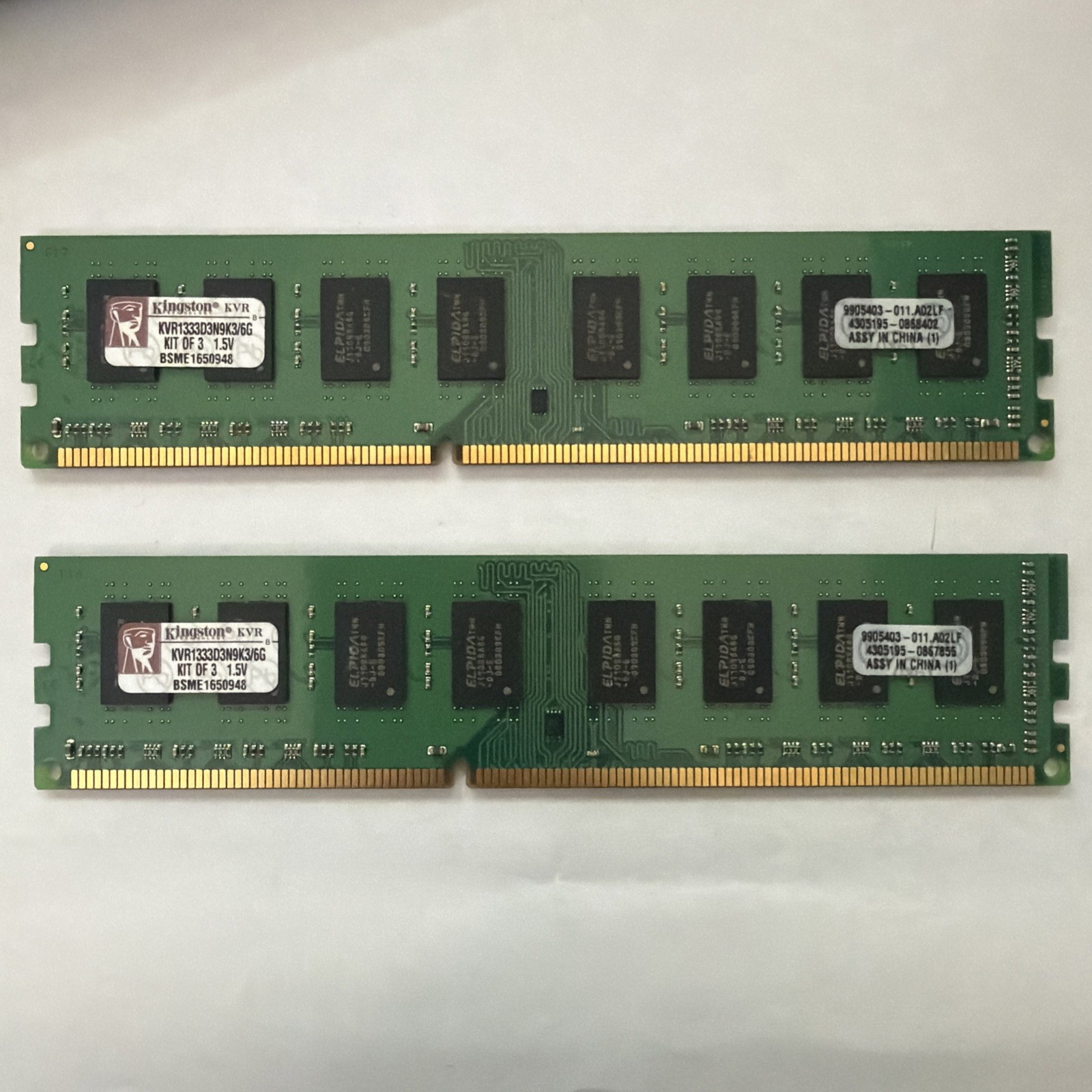 Kingston 4GB (2x2GB) DDR3 SDRAM DIMM PC3-10600 240-Pin Non-ECC KVR1333D3N9/2G