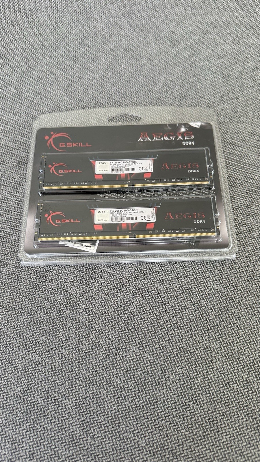 NEW G.SKILL Aegis 32GB (2 X 16GB) PC4-21300 (DDR4-2666) Memory (F42666C19D32GIS)