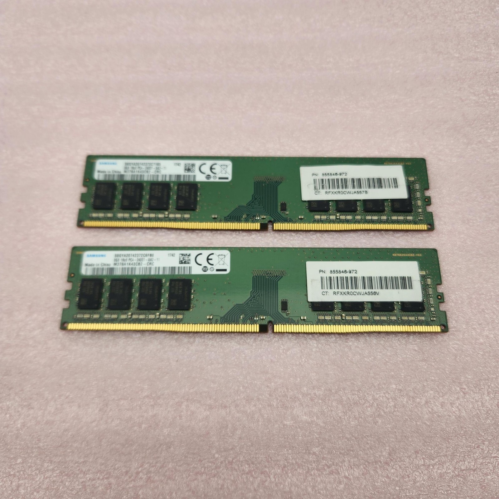 Lot of 2 Samsung 16GB (2x8GB) DDR4-2400 PC4-19200 Desktop RAM DIMM – Good