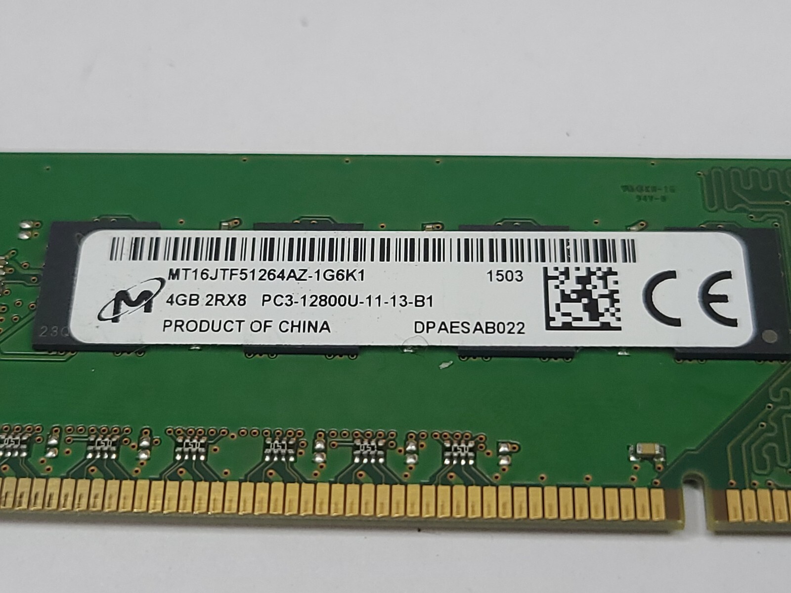 Crucial 4GB DDR3 1600MHz PC3-12800U Desktop Ram | CT51264BA160B.16FKD | Tested!