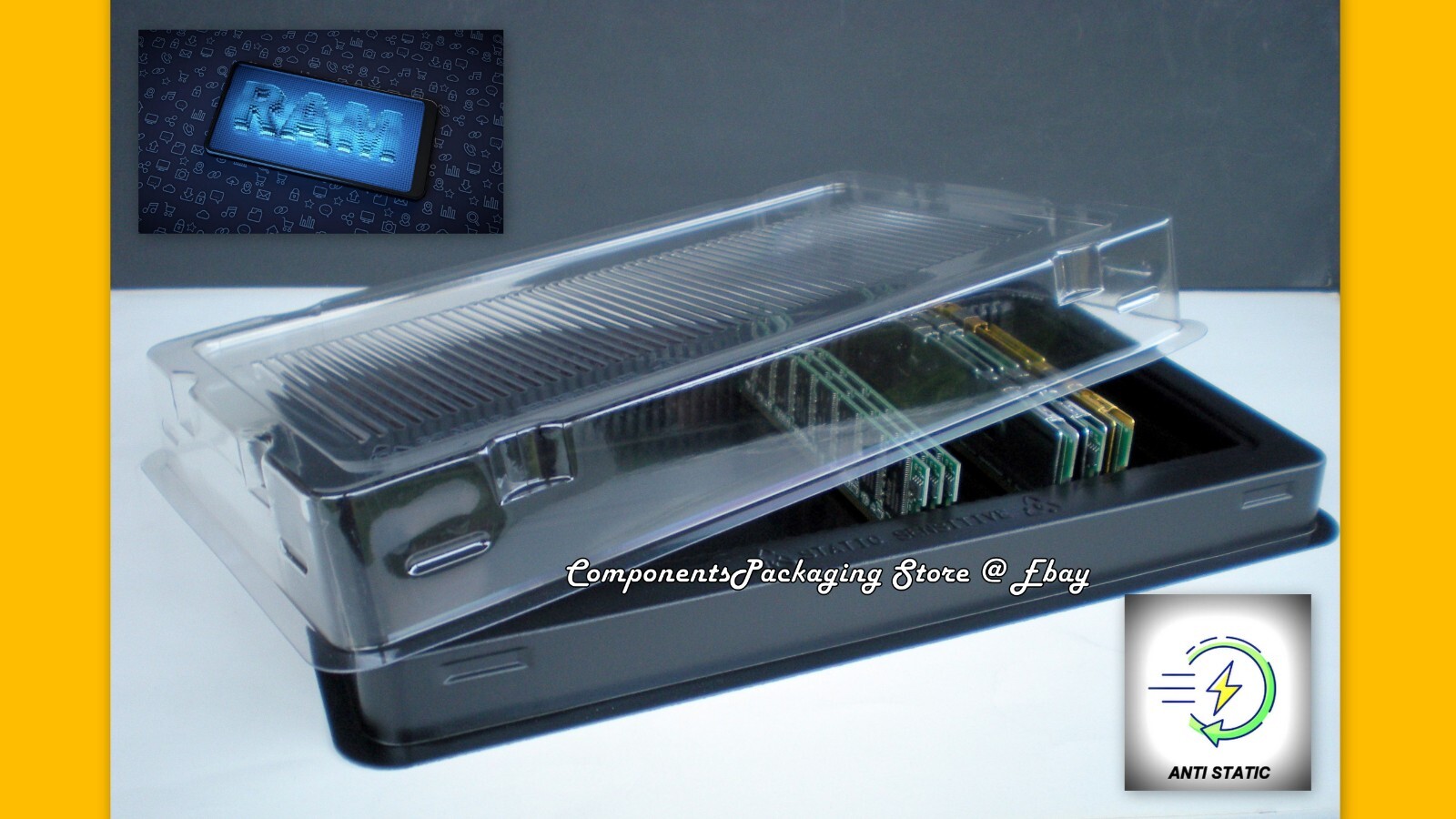 5 – PC DDR RAM Memory 50 Count Per Tray for Packaging Shipping DIMMs – Fits 250