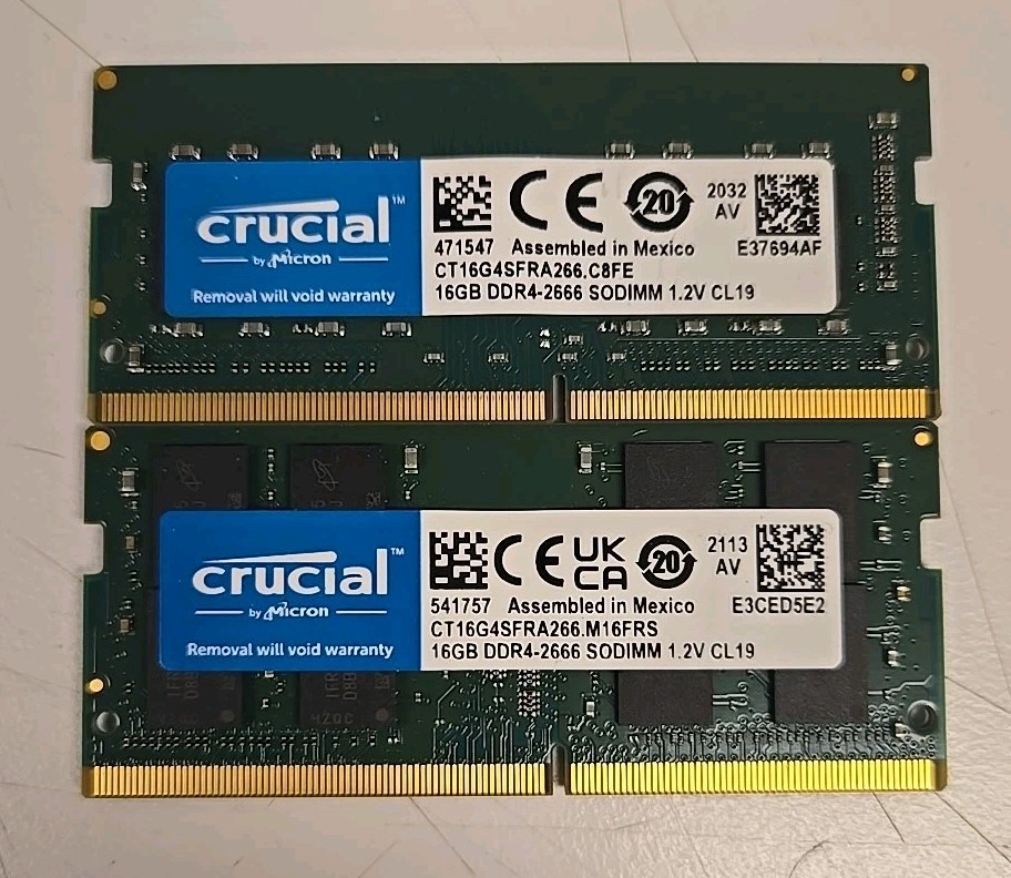 Crucial 32gb (2x16gb) DDR4-2666 Sodimm Memory Ram Kit