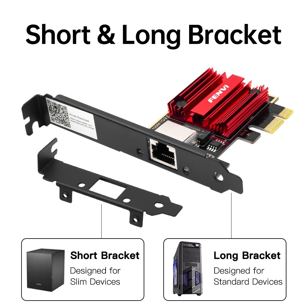 RJ45 Network Adapter Bracket 2.5GBps Desktop Gigabit Ethernet LAN PCI-e X1 Card