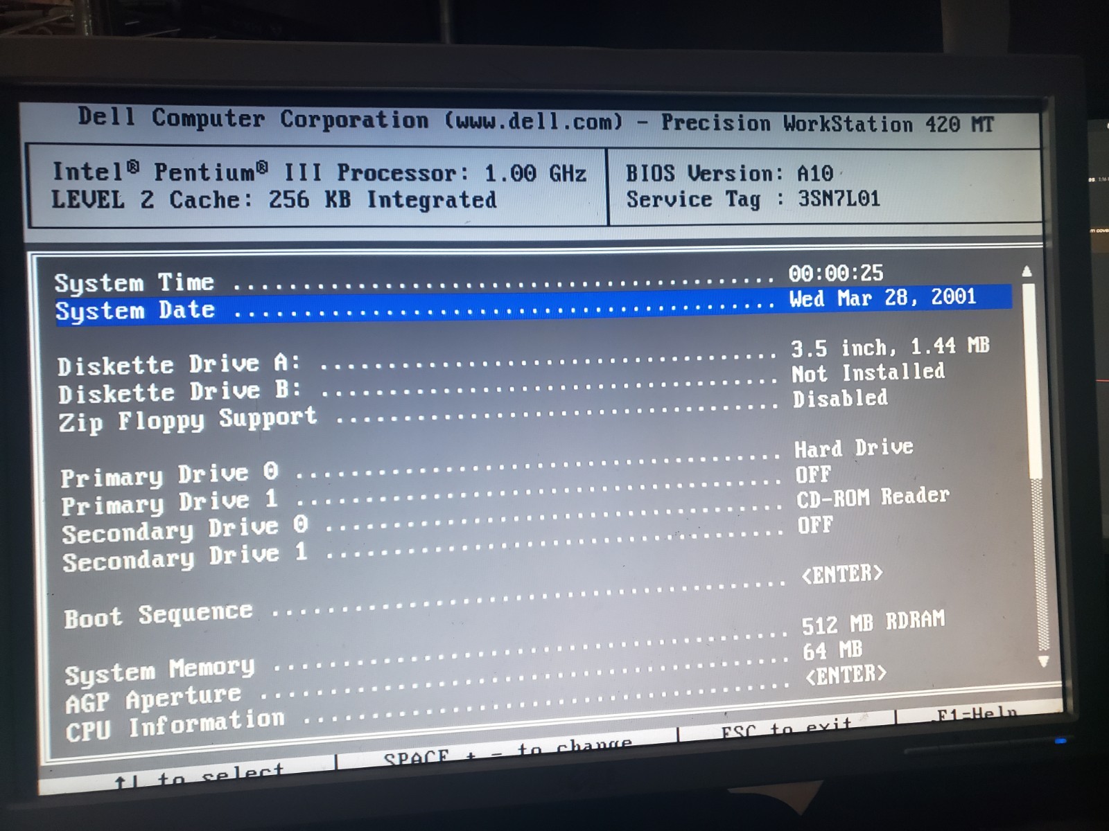 Intel Pentium III SL4BS 1000MHz 256/133/1.7V Slot 1 CPU 1.0ghz Dell Passive Cool