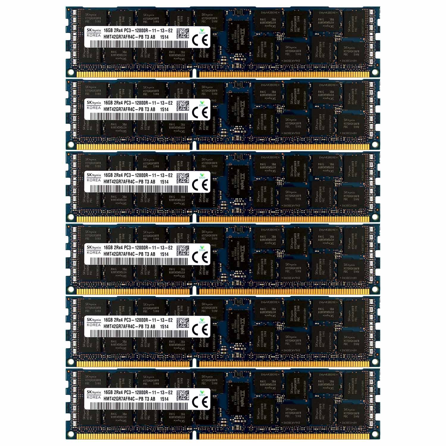 PC3-12800 6x16GB HP Proliant DL360P DL380E DL380P DL385P DL560 G8 Memory Ram
