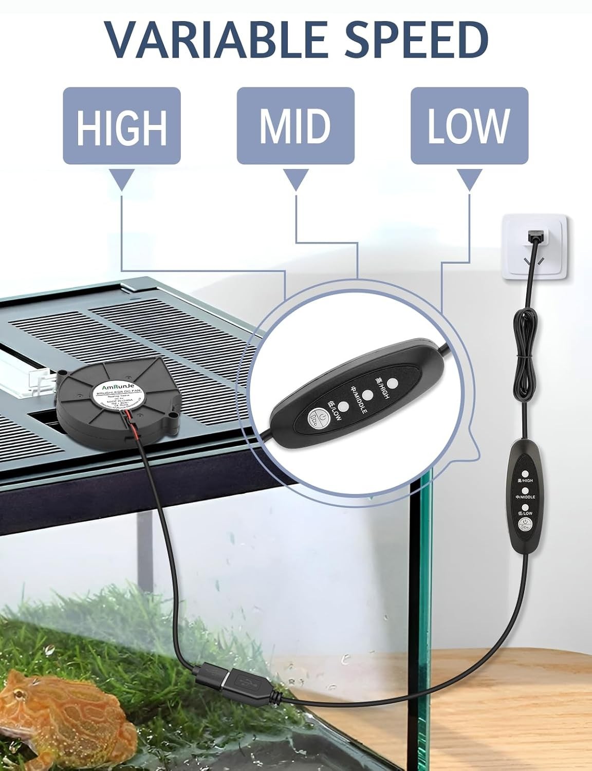 75mm Variable Speed USB Cooling Fan – Perfect for Tight Spaces & 3D Printers