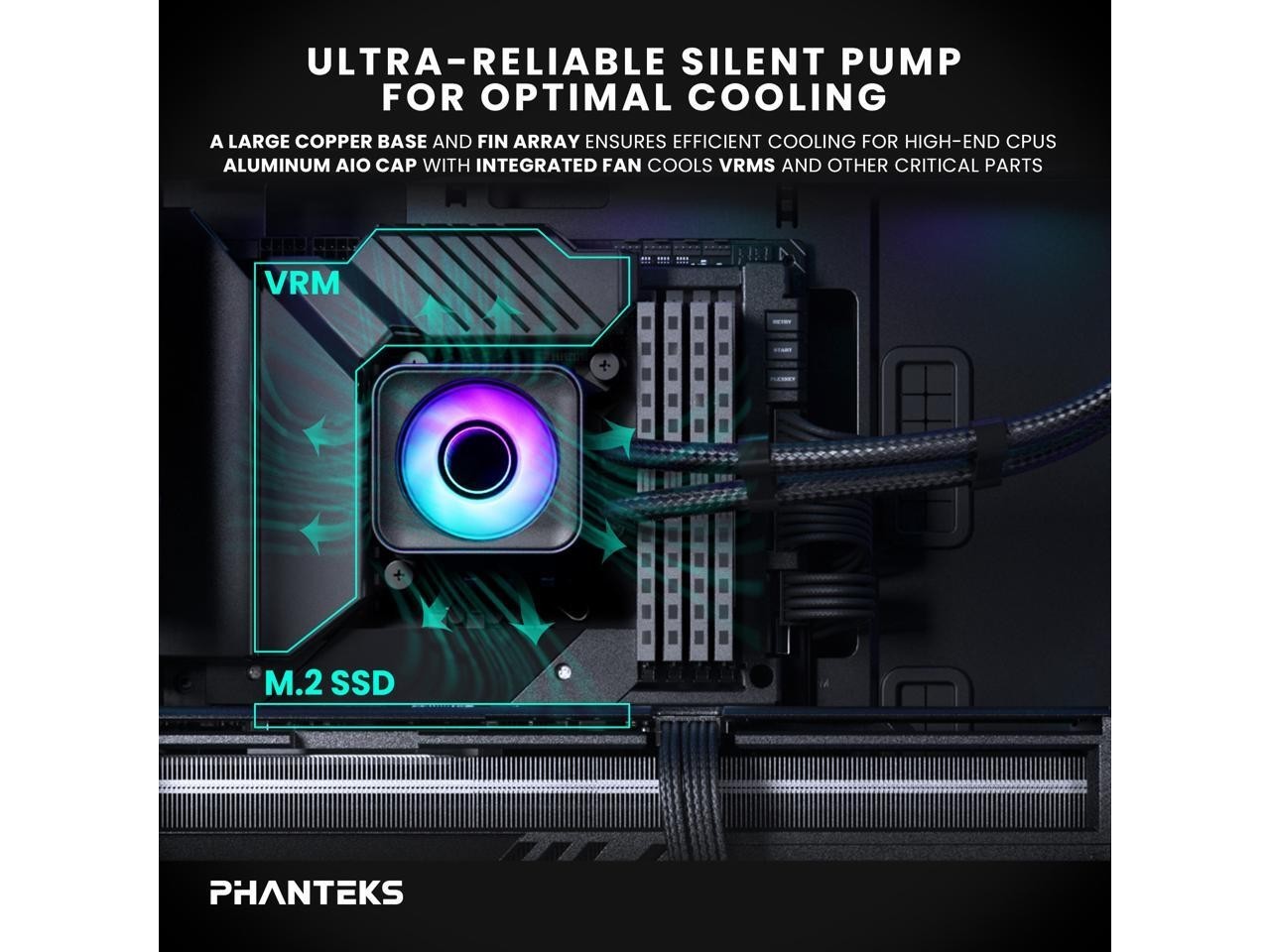 Phanteks Glacier One 360D30 X2 AIO Liquid CPU Cooler Evolv X2-Design AIO Cap De