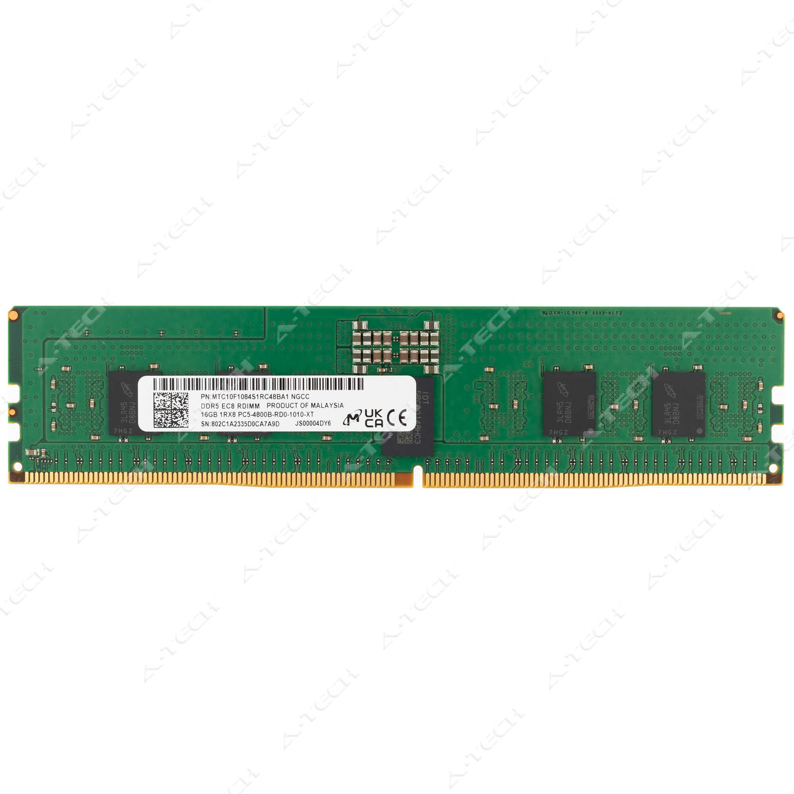Micron 16GB DDR5-4800 PC5-38400R EC8 RDIMM Server Memory RAM MTC10F1084S1RC48BA1
