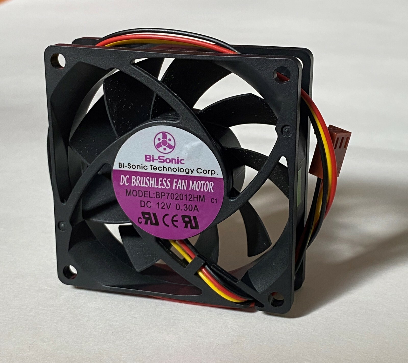 Bi-Sonic BP702012HM 70x70x20mm DC 12V Dual Ball Bearing Cooling Fan – New