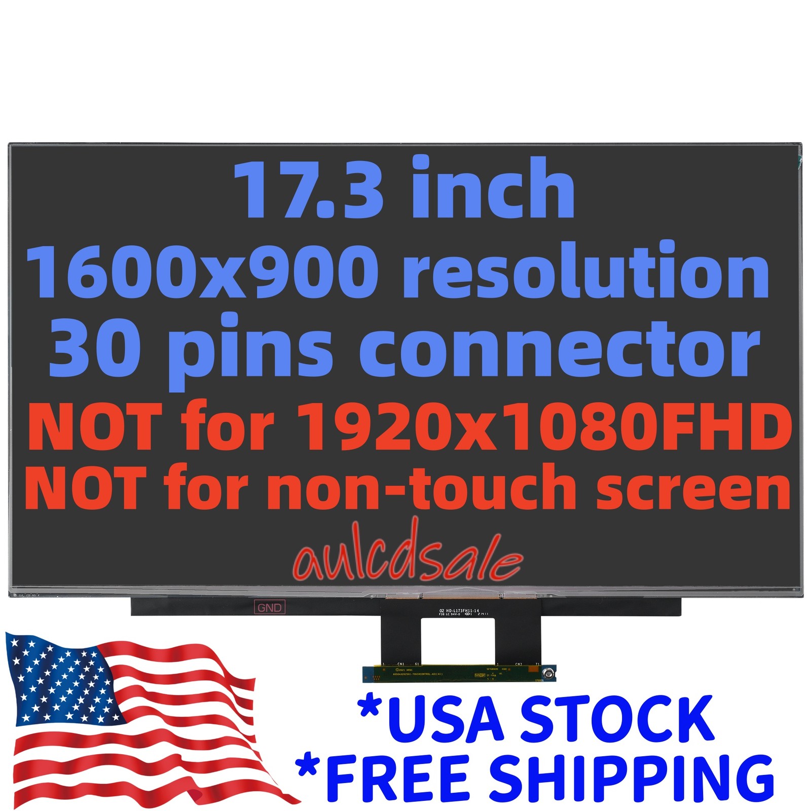 For HP 17-CP3055CL 17.3″ HD+ 60Hz Touch Digitizer Laptop LCD Screen replacement