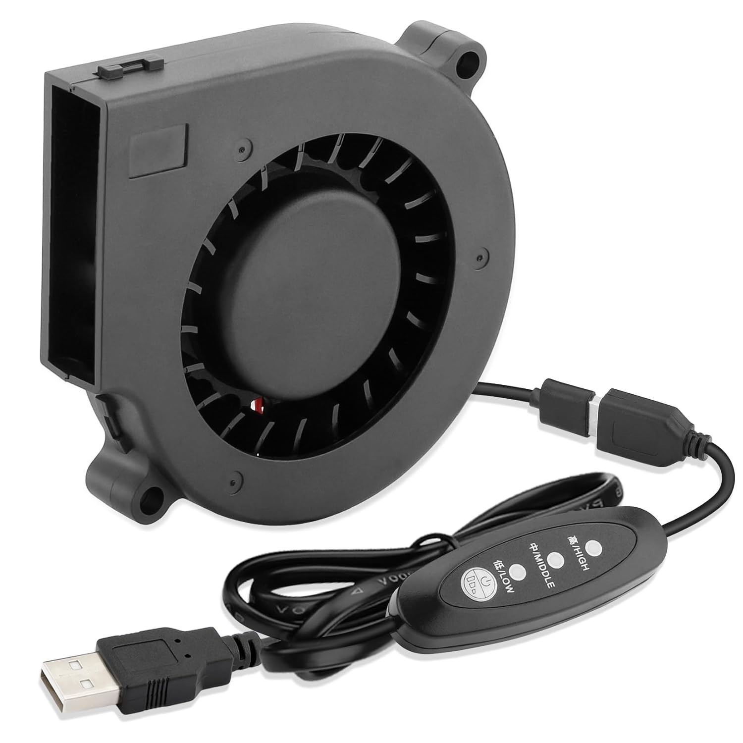 75mm Variable Speed USB Cooling Fan – Perfect for Tight Spaces & 3D Printers
