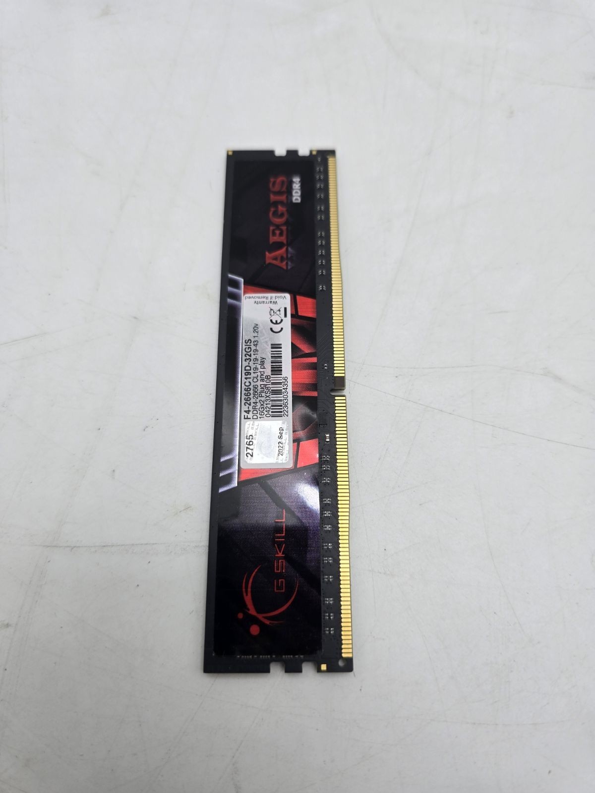 G.SKILL AEGIS SERIES 16GB DDR4 2666MT/S CL19-19-19-43 1.20V RAM – BLACK