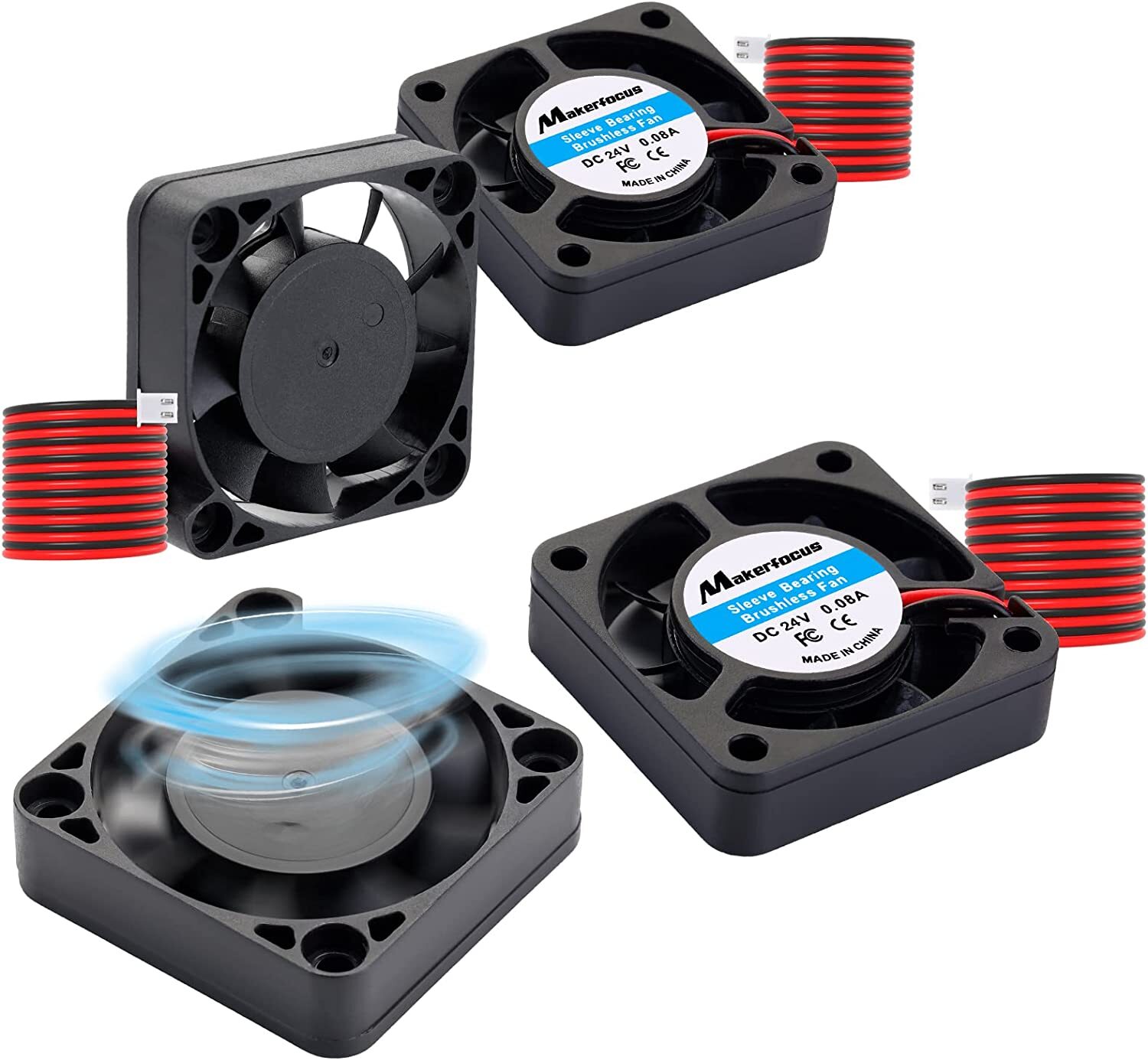 4Pcs 24V 40mm Cooling Case Fan 4010 40x40x10mm DC Mini Silent 3D Printer 2-Pin